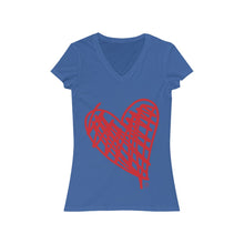 Cargar imagen en el visor de la galería, Bluhumun Big Heart Unisex Fitted V-Neck Short Sleeve T-Shirt White