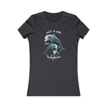 Load image into Gallery viewer, Bluhumun Dolphin Love Women's Fitted Short Sleeve T-Shirt