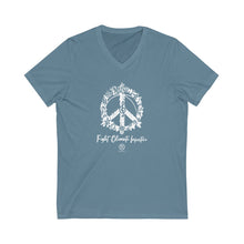 Load image into Gallery viewer, Bluhumun Fight Climate Injustice Unisex V-Neck Short Sleeve T-Shirt