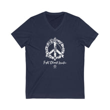Load image into Gallery viewer, Bluhumun Fight Climate Injustice Unisex V-Neck Short Sleeve T-Shirt