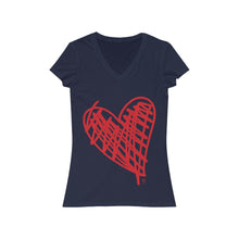 Cargar imagen en el visor de la galería, Bluhumun Big Heart Unisex Fitted V-Neck Short Sleeve T-Shirt White
