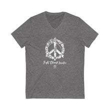 Load image into Gallery viewer, Bluhumun Fight Climate Injustice Unisex V-Neck Short Sleeve T-Shirt
