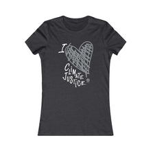 Cargar imagen en el visor de la galería, Copy of Bluhumun I Love Climate Justice Women's Fitted Short Sleeve T-Shirt