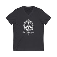 Load image into Gallery viewer, Bluhumun Fight Climate Injustice Unisex V-Neck Short Sleeve T-Shirt