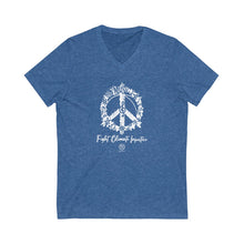 Load image into Gallery viewer, Bluhumun Fight Climate Injustice Unisex V-Neck Short Sleeve T-Shirt