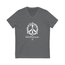 Load image into Gallery viewer, Bluhumun Fight Climate Injustice Unisex V-Neck Short Sleeve T-Shirt