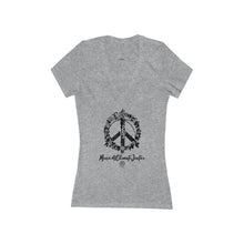 Load image into Gallery viewer, Bluhumun Fight Climate Injustice Women&#39;s Deep V-Neck Short Sleeve T-Shirt
