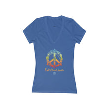 Load image into Gallery viewer, Bluhumun Fight Climate Injustice Women&#39;s Deep V-Neck Short Sleeve T-Shirt
