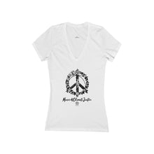 Load image into Gallery viewer, Bluhumun Fight Climate Injustice Women&#39;s Deep V-Neck Short Sleeve T-Shirt

