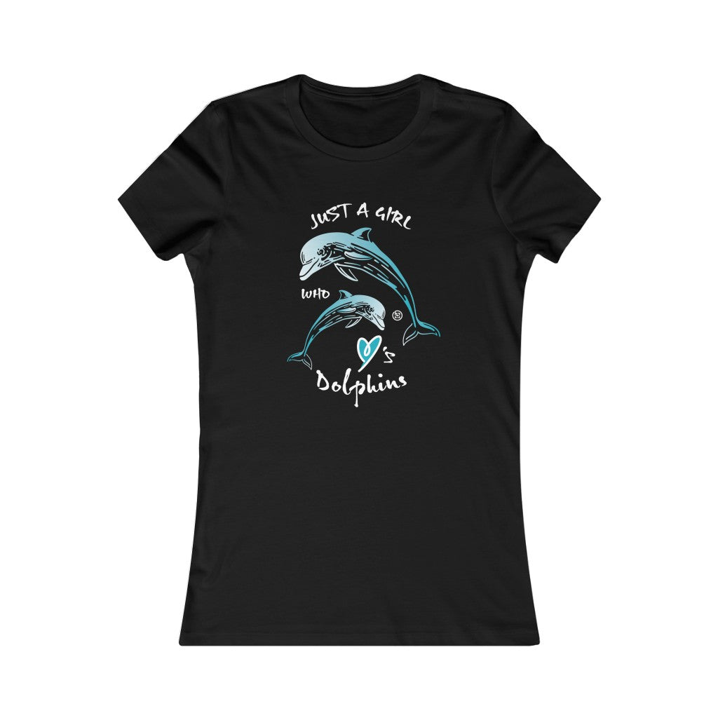 Bluhumun Dolphin Love Women's Fitted Short Sleeve T-Shirt