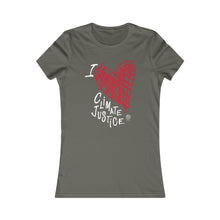 Cargar imagen en el visor de la galería, Bluhumun I Love Climate Justice Women&#39;s Fitted Short Sleeve T-Shirt
