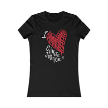 Cargar imagen en el visor de la galería, Bluhumun I Love Climate Justice Women&#39;s Fitted Short Sleeve T-Shirt
