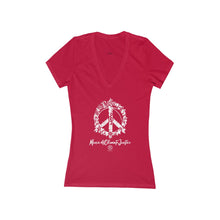 Load image into Gallery viewer, Bluhumun Fight Climate Injustice Women&#39;s Deep V-Neck Short Sleeve T-Shirt
