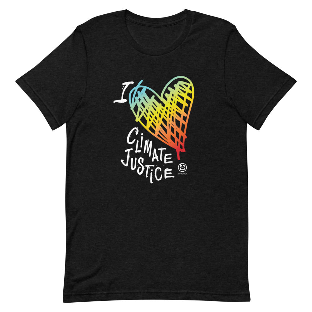 Bluhumun I Love Climate Justice Unisex Short Sleeve T-Shirt 4C