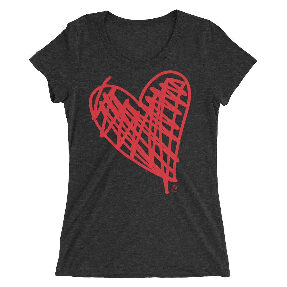 Bluhumun Big Heart Women's Fitted Short Sleeve T-Shirt