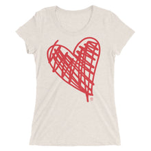 Cargar imagen en el visor de la galería, Bluhumun Big Heart Women&#39;s Fitted Short Sleeve T-Shirt
